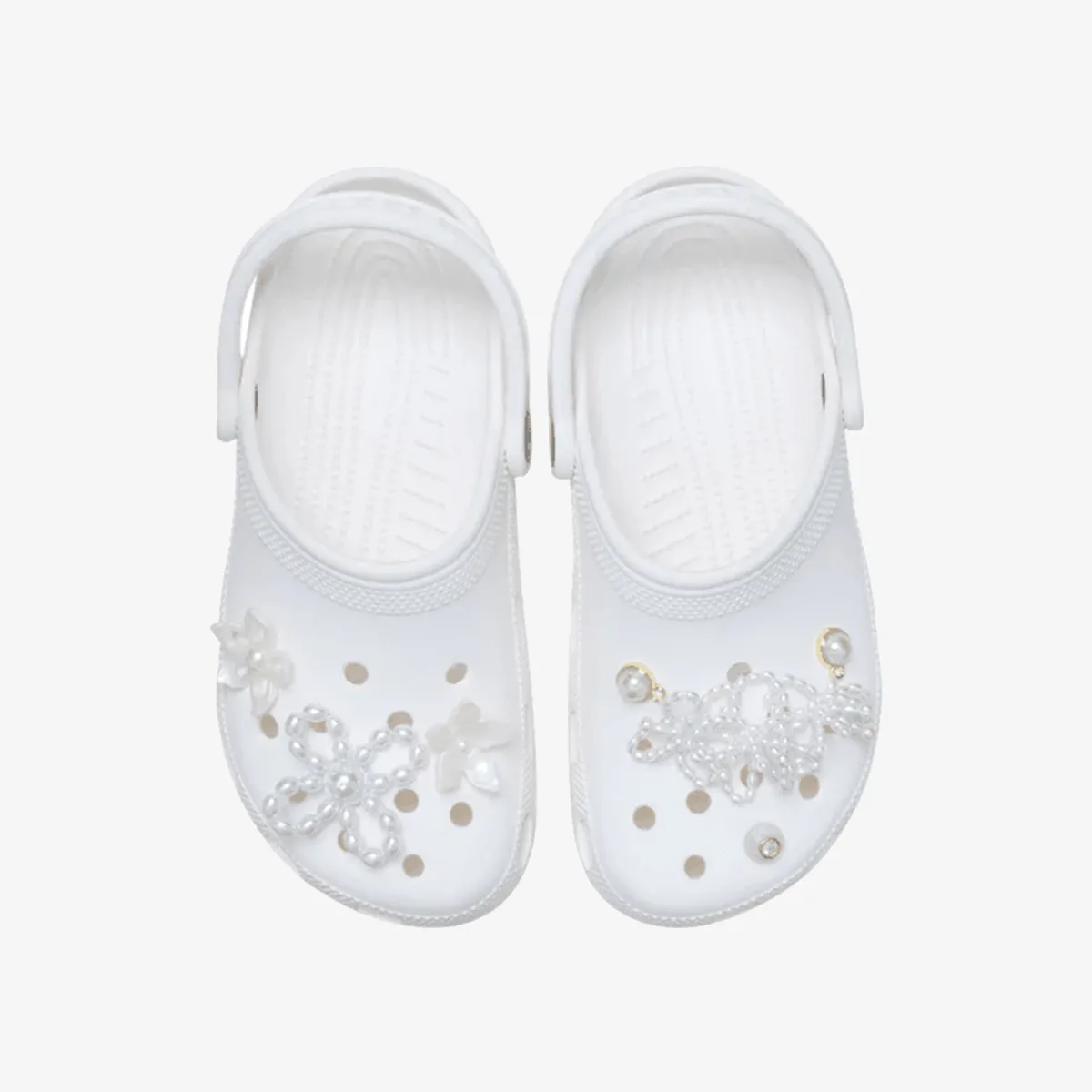 CROCS White Pearl Beaded 5 Pack 