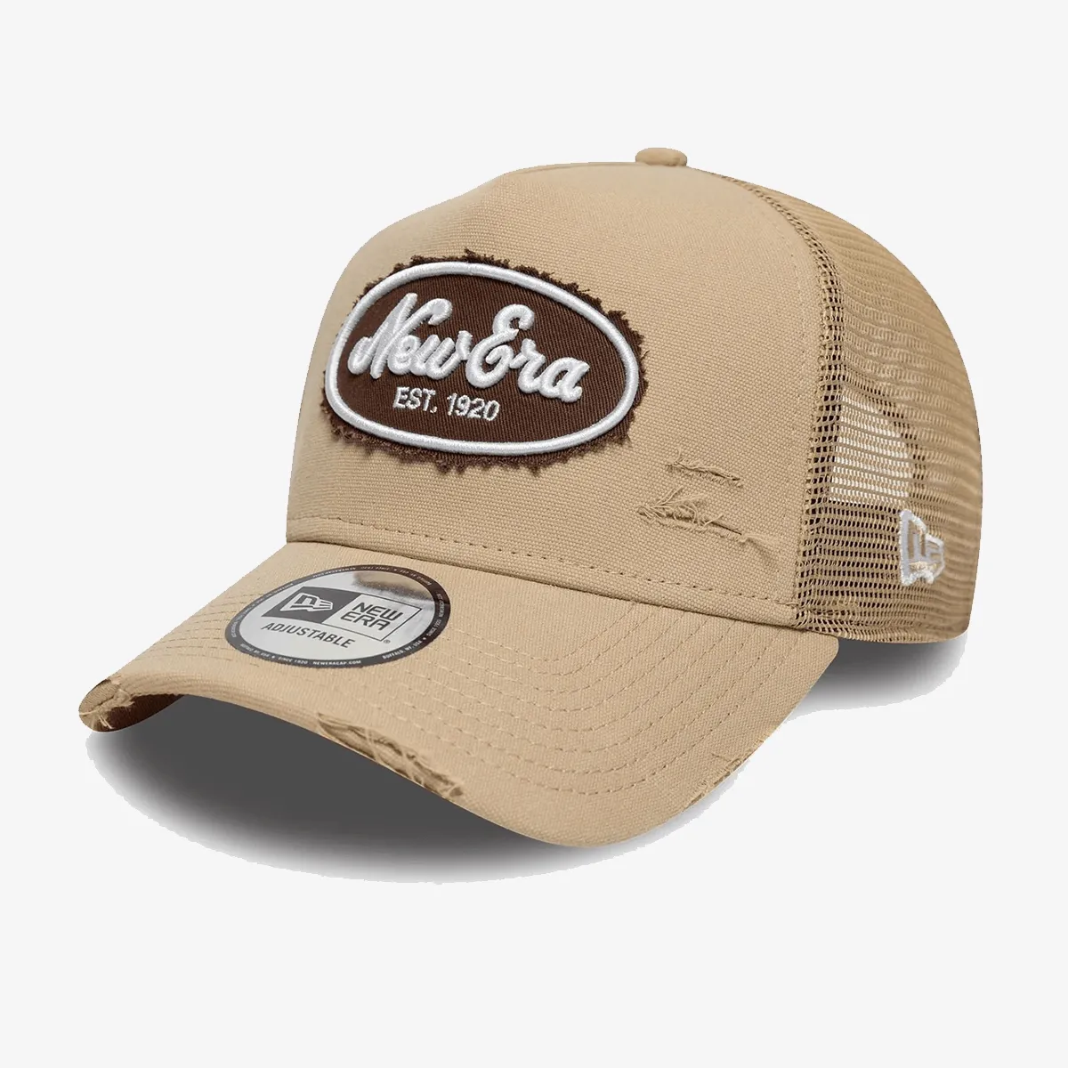 NEW ERA OVAL CANVAS DISTRESS TRUCKER 
