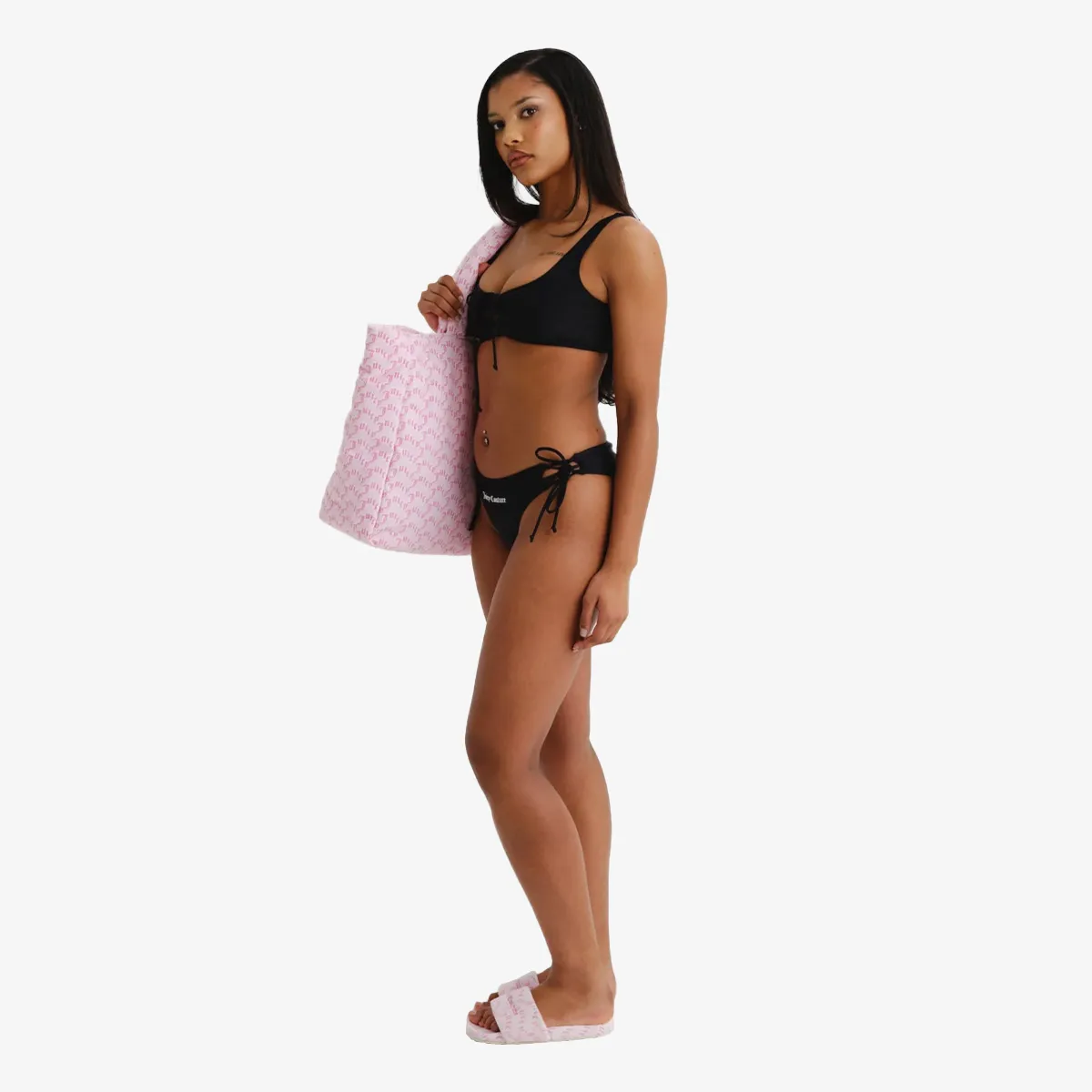 JUICY COUTURE LYCRA BIKINI SET WITH LATTICE DETAILING 