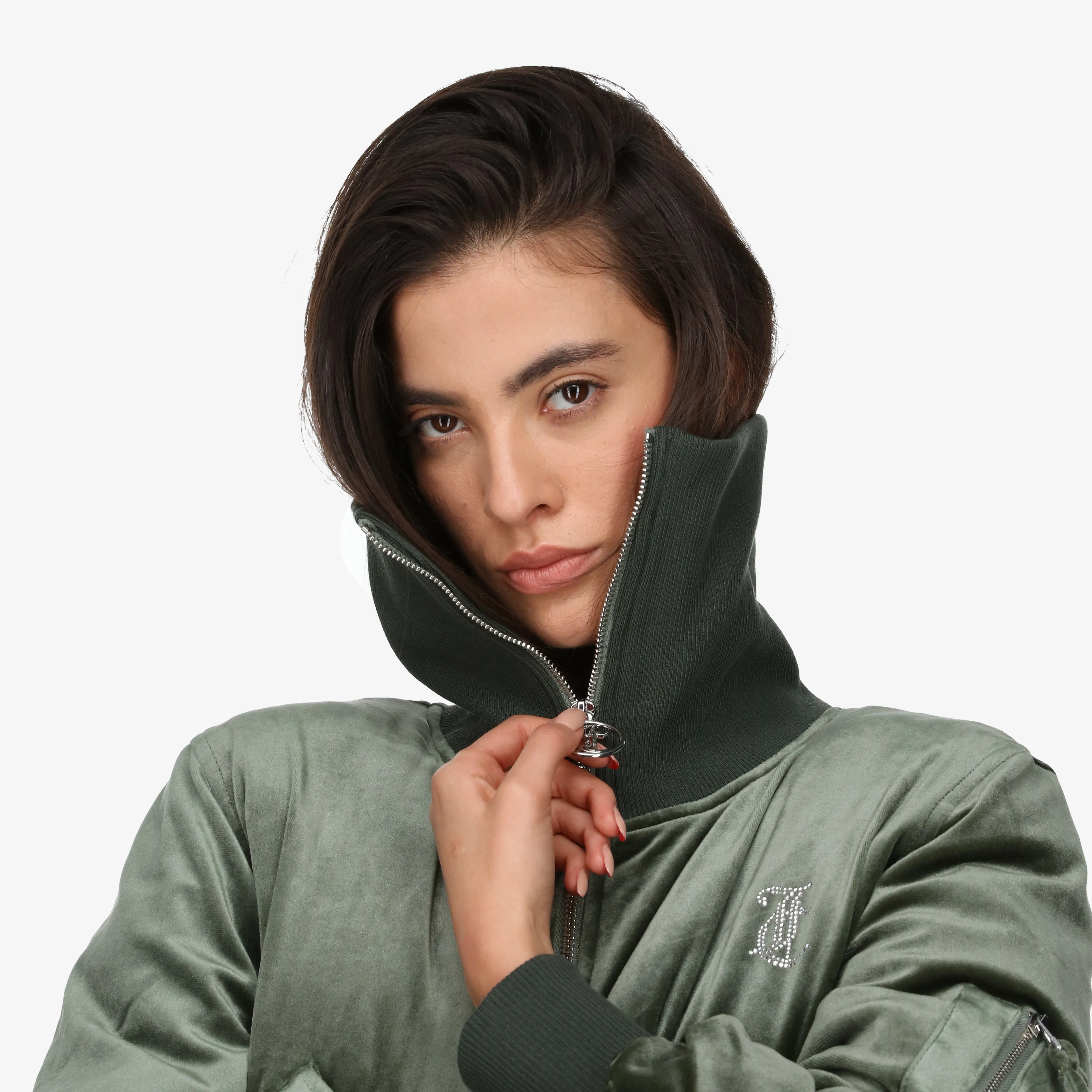 JUICY COUTURE RYDELL DIAMANTE BOMBER COAT 