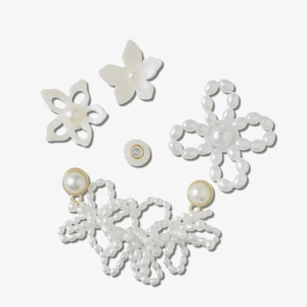 CROCS White Pearl Beaded 5 Pack 