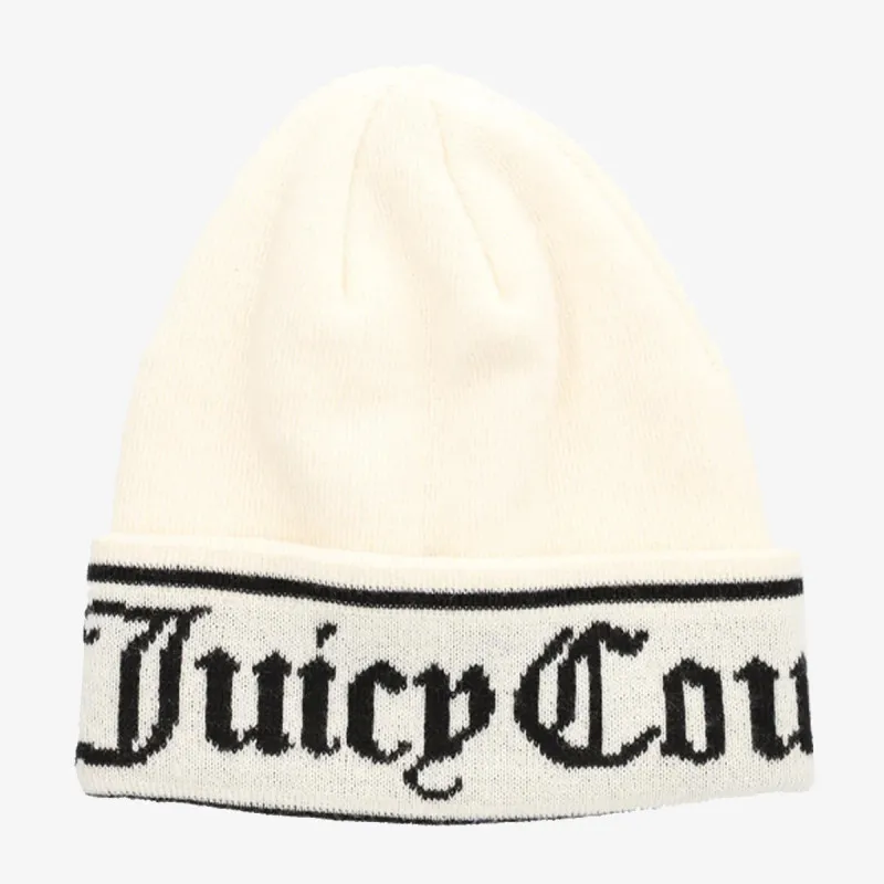 JUICY COUTURE INGRID FLAT KNIT BEANIE 